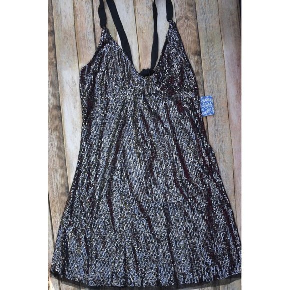 Sale! FP Gold Rush Sequin Mini Dress Black - Picture 10 of 16